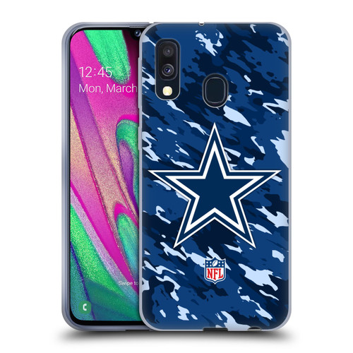 NFL Dallas Cowboys Logo Camou Soft Gel Case for Samsung Galaxy A40 (2019)