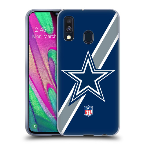NFL Dallas Cowboys Logo Stripes Soft Gel Case for Samsung Galaxy A40 (2019)