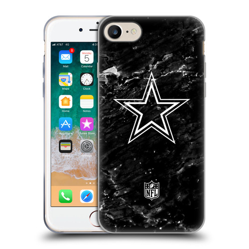 NFL Dallas Cowboys Artwork Marble Soft Gel Case for Apple iPhone 7 / 8 / SE 2020 & 2022