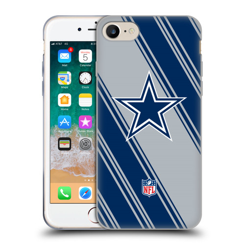 NFL Dallas Cowboys Artwork Stripes Soft Gel Case for Apple iPhone 7 / 8 / SE 2020 & 2022