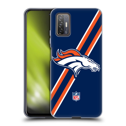 NFL Denver Broncos Logo Stripes Soft Gel Case for HTC Desire 21 Pro 5G