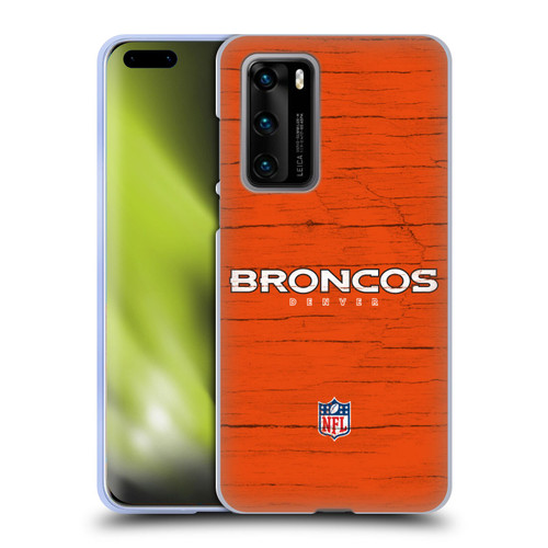 NFL Denver Broncos Logo Distressed Look Soft Gel Case for Huawei P40 5G