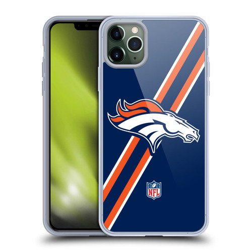 NFL Denver Broncos Logo Stripes Soft Gel Case for Apple iPhone 11 Pro Max