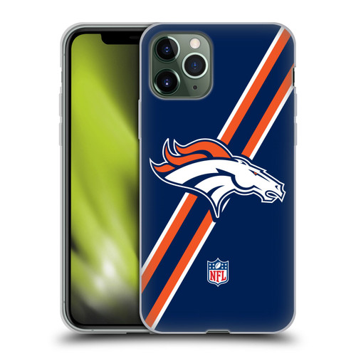 NFL Denver Broncos Logo Stripes Soft Gel Case for Apple iPhone 11 Pro