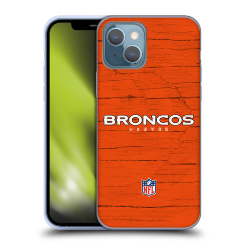NFL Denver Broncos Logo Distressed Look Soft Gel Case for Apple iPhone 13