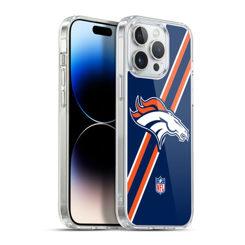 NFL Denver Broncos Logo Stripes Soft Gel Case for Apple iPhone 13 Pro Max