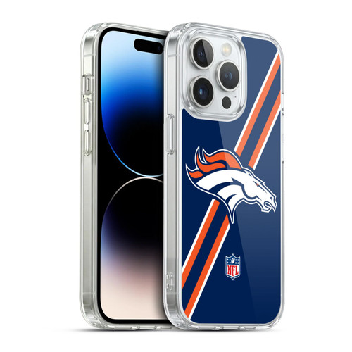 NFL Denver Broncos Logo Stripes Soft Gel Case for Apple iPhone 13 Pro