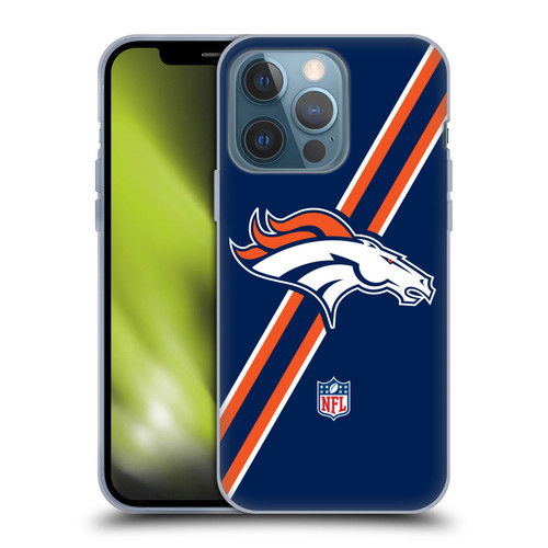 NFL Denver Broncos Logo Stripes Soft Gel Case for Apple iPhone 13 Pro