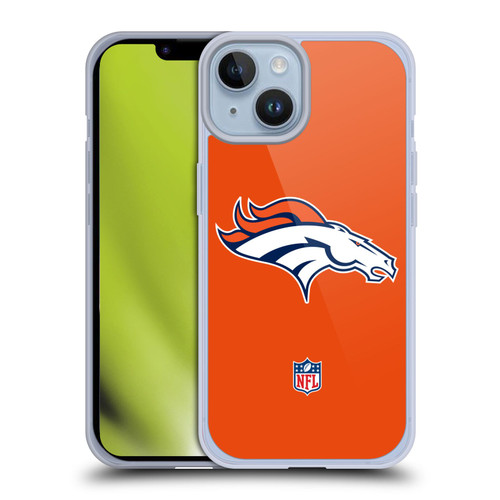 NFL Denver Broncos Logo Plain Soft Gel Case for Apple iPhone 14