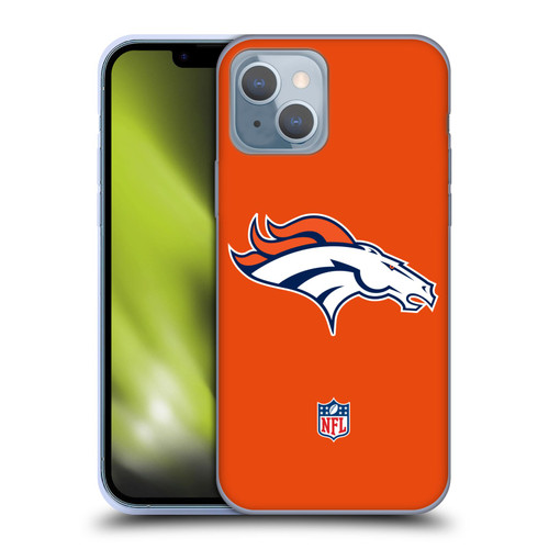 NFL Denver Broncos Logo Plain Soft Gel Case for Apple iPhone 14