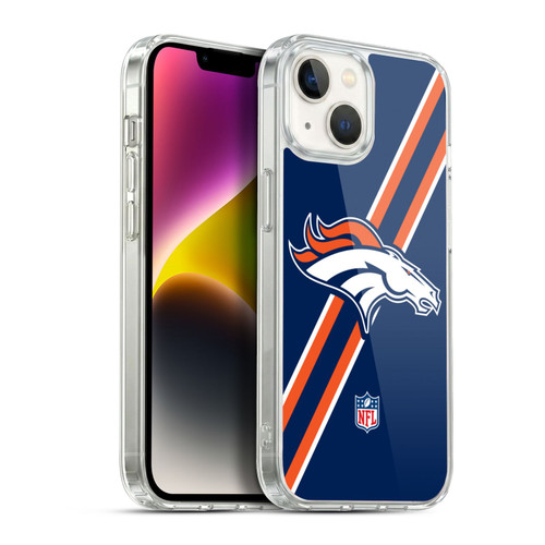 NFL Denver Broncos Logo Stripes Soft Gel Case for Apple iPhone 14