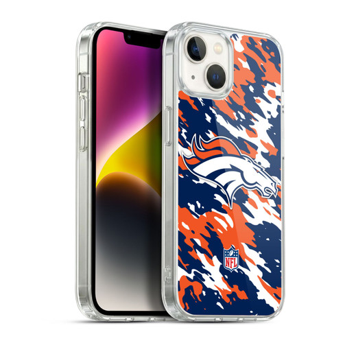 NFL Denver Broncos Logo Camou Soft Gel Case for Apple iPhone 14 Plus