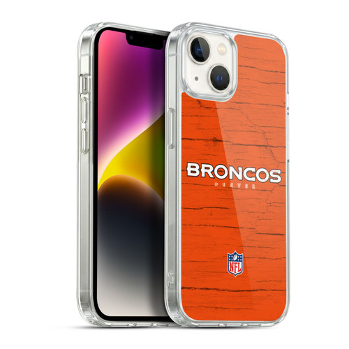 NFL Denver Broncos Logo Distressed Look Soft Gel Case for Apple iPhone 14 Plus