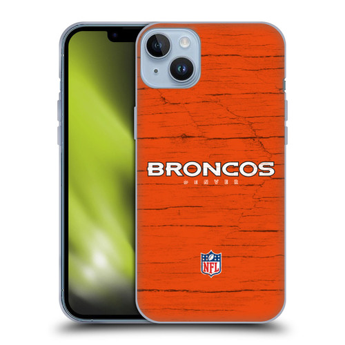 NFL Denver Broncos Logo Distressed Look Soft Gel Case for Apple iPhone 14 Plus