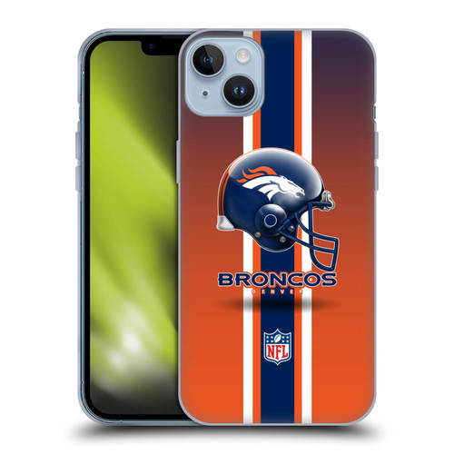 NFL Denver Broncos Logo Helmet Soft Gel Case for Apple iPhone 14 Plus