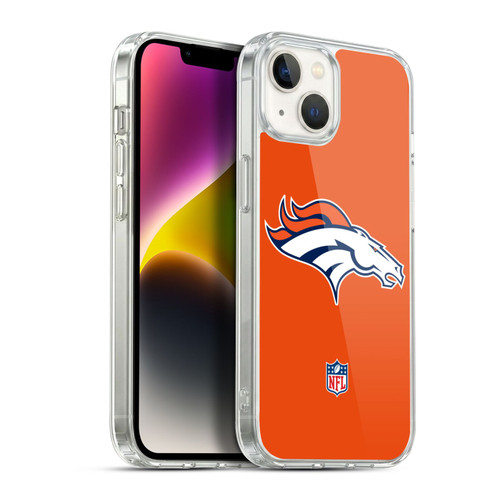NFL Denver Broncos Logo Plain Soft Gel Case for Apple iPhone 14 Plus