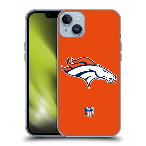 NFL Denver Broncos Logo Plain Soft Gel Case for Apple iPhone 14 Plus