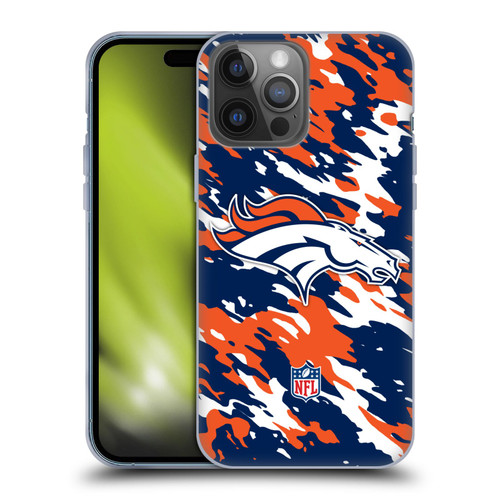 NFL Denver Broncos Logo Camou Soft Gel Case for Apple iPhone 14 Pro Max