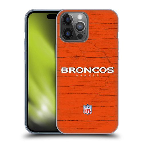 NFL Denver Broncos Logo Distressed Look Soft Gel Case for Apple iPhone 14 Pro Max