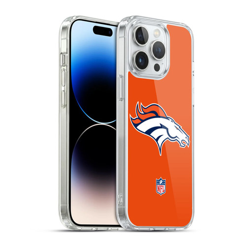NFL Denver Broncos Logo Plain Soft Gel Case for Apple iPhone 14 Pro Max