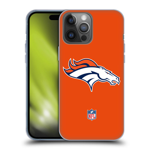 NFL Denver Broncos Logo Plain Soft Gel Case for Apple iPhone 14 Pro Max