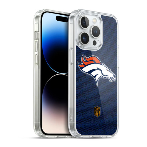 NFL Denver Broncos Logo Football Soft Gel Case for Apple iPhone 14 Pro