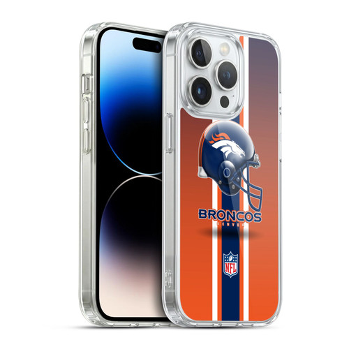 NFL Denver Broncos Logo Helmet Soft Gel Case for Apple iPhone 14 Pro