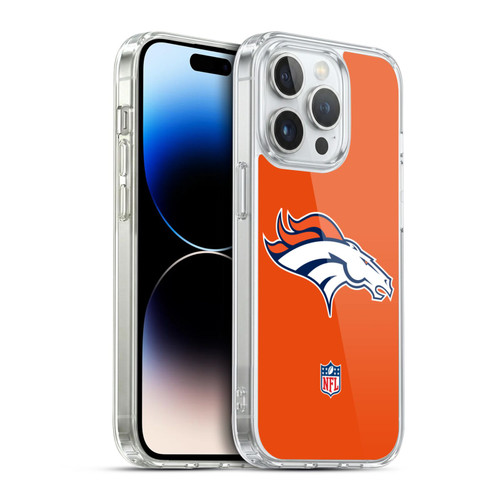 NFL Denver Broncos Logo Plain Soft Gel Case for Apple iPhone 14 Pro