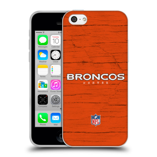 NFL Denver Broncos Logo Distressed Look Soft Gel Case for Apple iPhone 5c