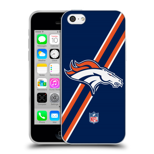 NFL Denver Broncos Logo Stripes Soft Gel Case for Apple iPhone 5c