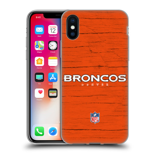NFL Denver Broncos Logo Distressed Look Soft Gel Case for Apple iPhone X / iPhone XS