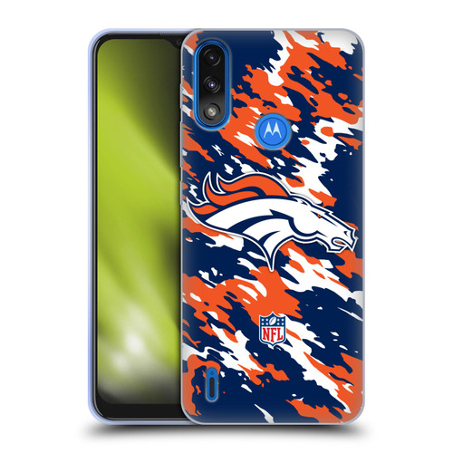 NFL Denver Broncos Logo Camou Soft Gel Case for Motorola Moto E7 Power / Moto E7i Power