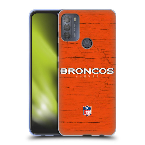 NFL Denver Broncos Logo Distressed Look Soft Gel Case for Motorola Moto G50