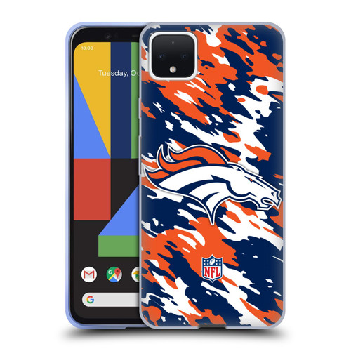 NFL Denver Broncos Logo Camou Soft Gel Case for Google Pixel 4 XL