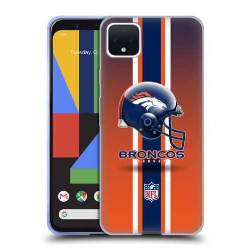 NFL Denver Broncos Logo Helmet Soft Gel Case for Google Pixel 4 XL