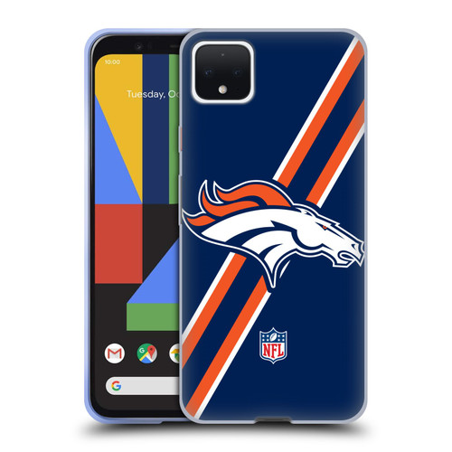 NFL Denver Broncos Logo Stripes Soft Gel Case for Google Pixel 4 XL