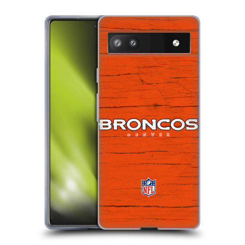 NFL Denver Broncos Logo Distressed Look Soft Gel Case for Google Pixel 6a