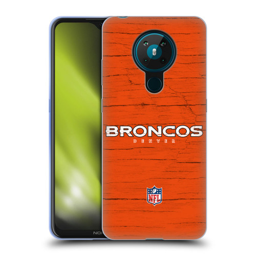 NFL Denver Broncos Logo Distressed Look Soft Gel Case for Nokia 5.3
