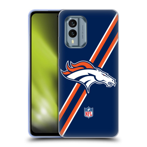 NFL Denver Broncos Logo Stripes Soft Gel Case for Nokia X30