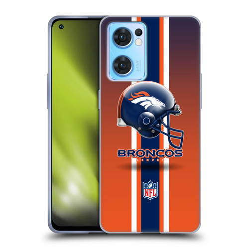 NFL Denver Broncos Logo Helmet Soft Gel Case for OPPO Reno7 5G / Find X5 Lite