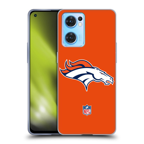 NFL Denver Broncos Logo Plain Soft Gel Case for OPPO Reno7 5G / Find X5 Lite