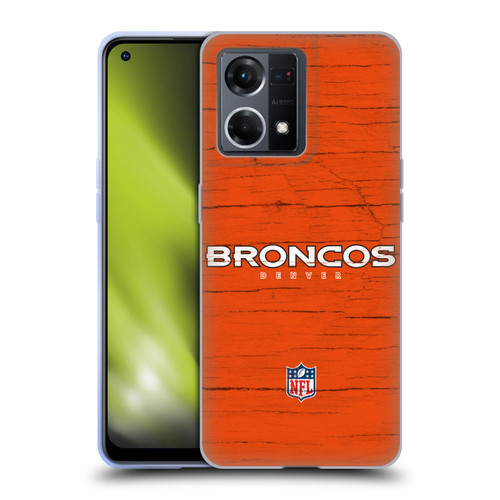 NFL Denver Broncos Logo Distressed Look Soft Gel Case for OPPO Reno8 4G