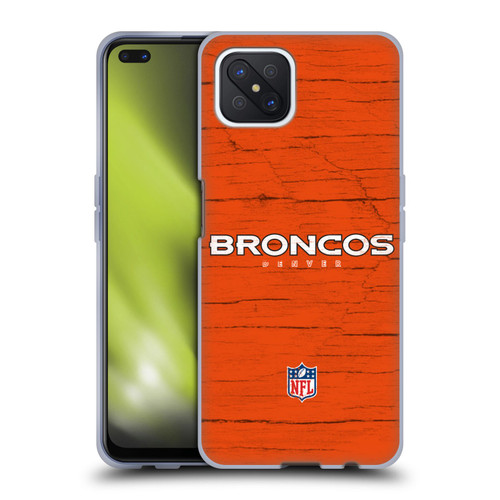 NFL Denver Broncos Logo Distressed Look Soft Gel Case for OPPO Reno4 Z 5G