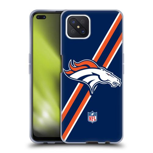 NFL Denver Broncos Logo Stripes Soft Gel Case for OPPO Reno4 Z 5G