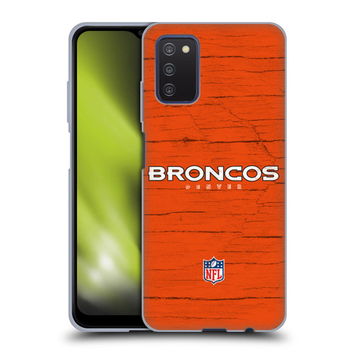 NFL Denver Broncos Logo Distressed Look Soft Gel Case for Samsung Galaxy A03s (2021)
