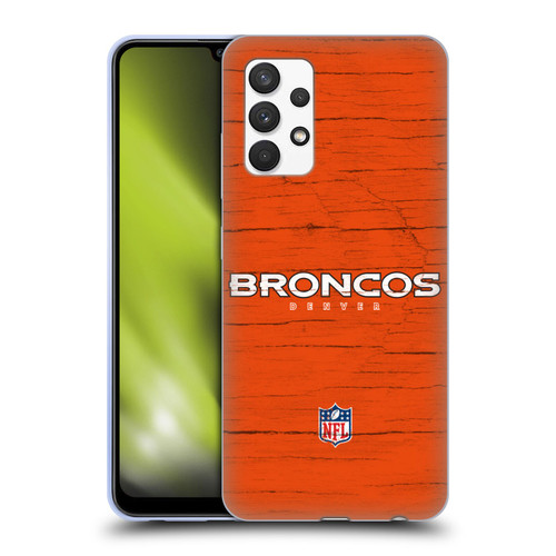 NFL Denver Broncos Logo Distressed Look Soft Gel Case for Samsung Galaxy A32 (2021)