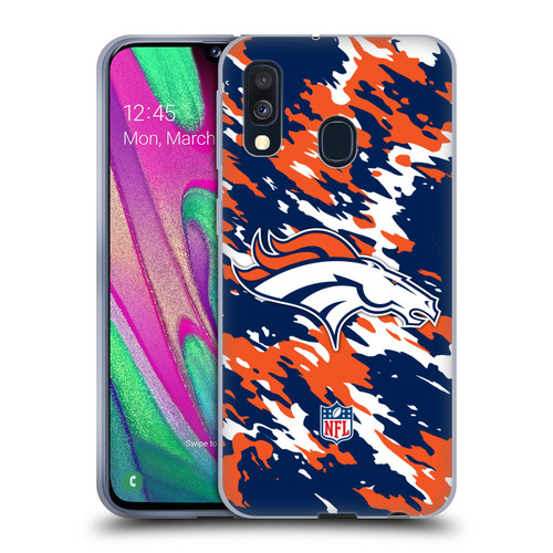 NFL Denver Broncos Logo Camou Soft Gel Case for Samsung Galaxy A40 (2019)