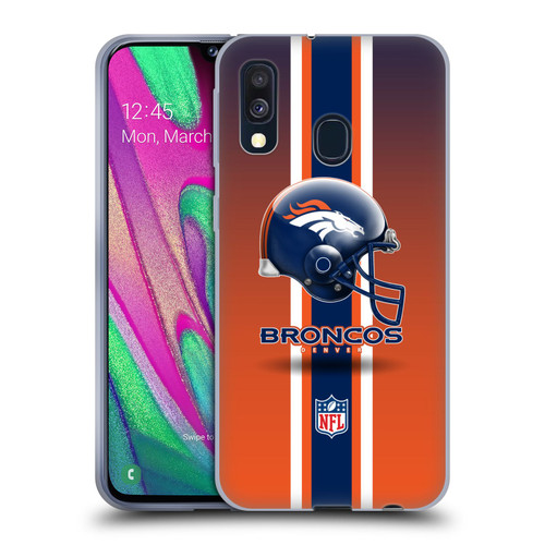 NFL Denver Broncos Logo Helmet Soft Gel Case for Samsung Galaxy A40 (2019)