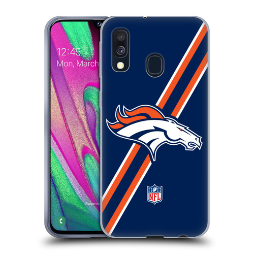 NFL Denver Broncos Logo Stripes Soft Gel Case for Samsung Galaxy A40 (2019)