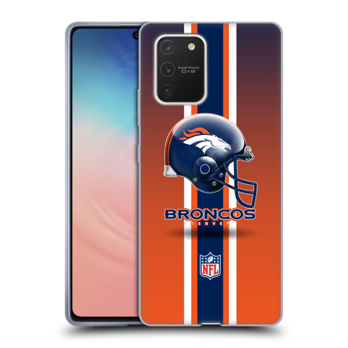 NFL Denver Broncos Logo Helmet Soft Gel Case for Samsung Galaxy S10 Lite
